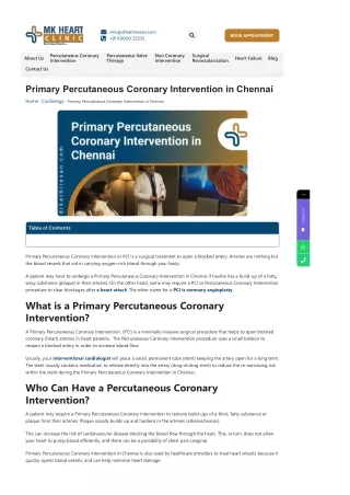 Dr.Kathiresan -Primary Percutaneous Coronary Intervention in Chennai