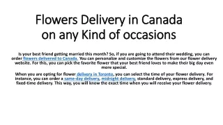 Same-day flower delivery in Canada | Free Shipping