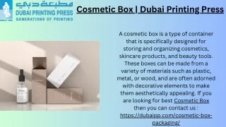 Cosmetic Box | Dubai Printing Press