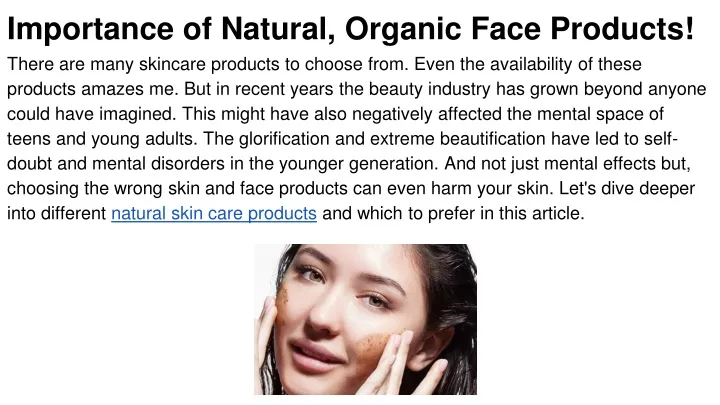 importance of natural organic face products