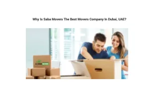 Why Is Saba Movers The Best Movers Company