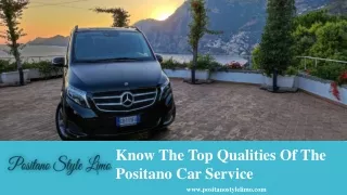 Know The Top Qualities Of The Positano Car Service
