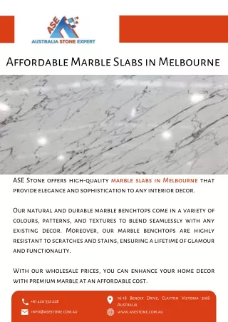 Affordable Marble Slabs in Melbourne