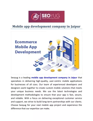 Mobile app development company in Jaipur