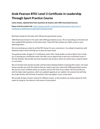 grab pearson btec level 2 certificate