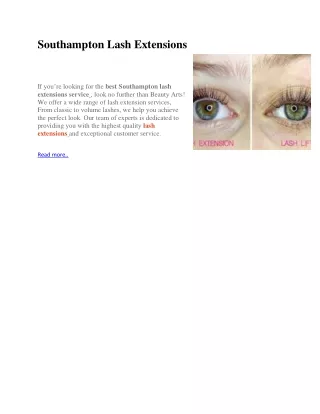 Southampton Lash Extensions