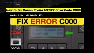 How to Fix Canon Pixma MX922 Error Code C000