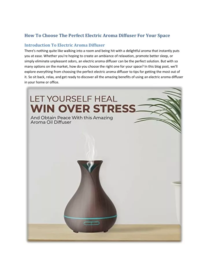 how to choose the perfect electric aroma diffuser