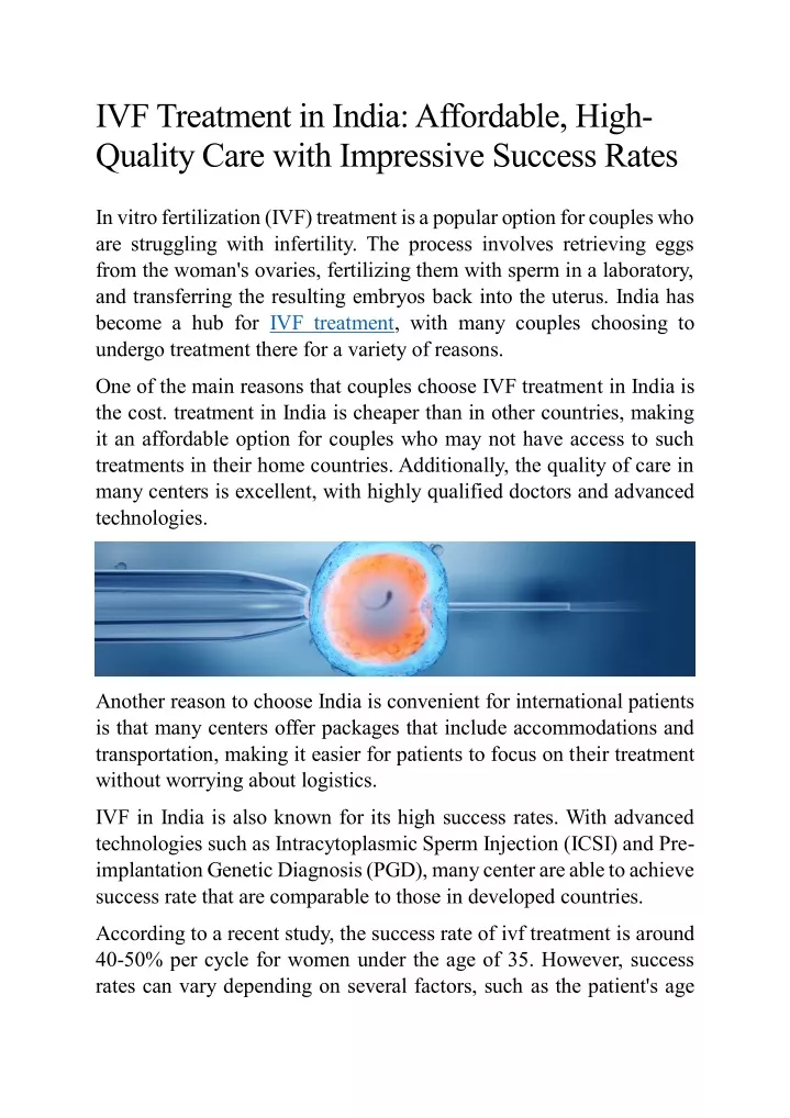 ivf treatment in india affordable high quality