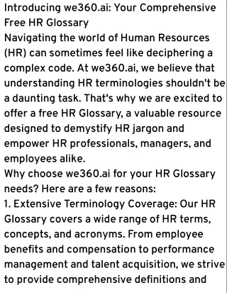 A Comprehensive Glossary of Human Resource Terms
