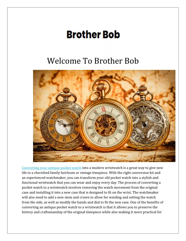 welcome to brother bob