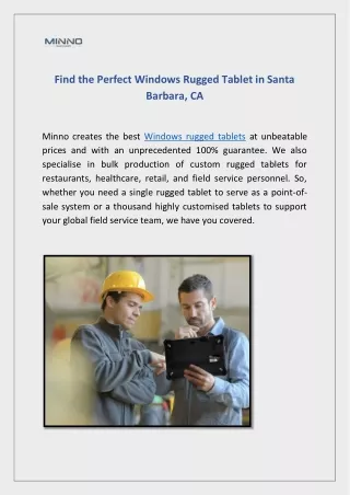 Find the Perfect Windows Rugged Tablet in Santa Barbara