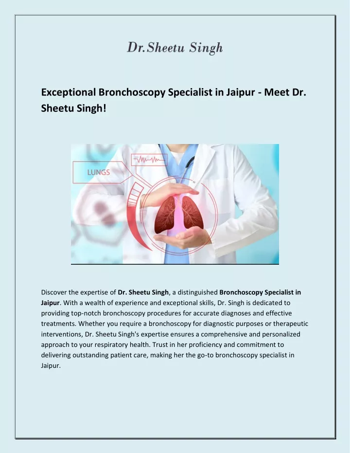 exceptional bronchoscopy specialist in jaipur