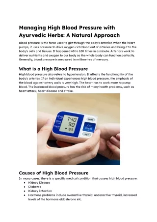 Managing High Blood Pressure with Ayurvedic Herbs_ A Natural Approach