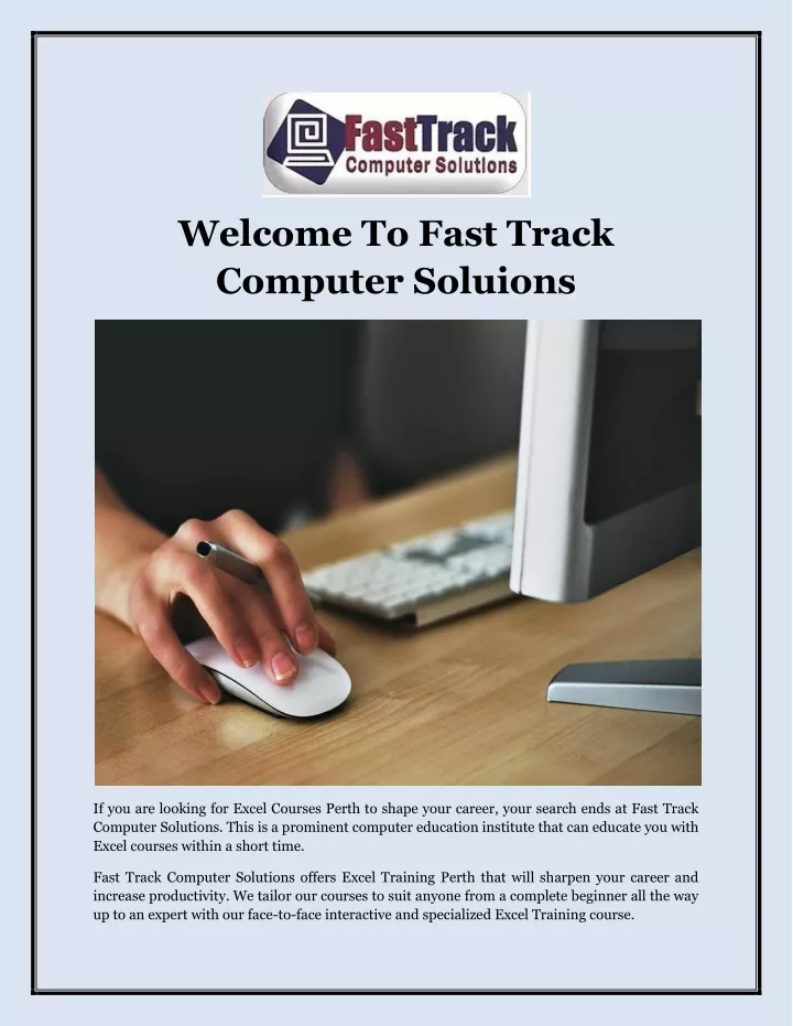 welcome to fast track computer soluions
