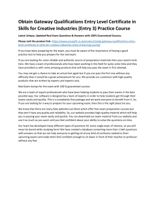 obtain gateway qualifications entry level