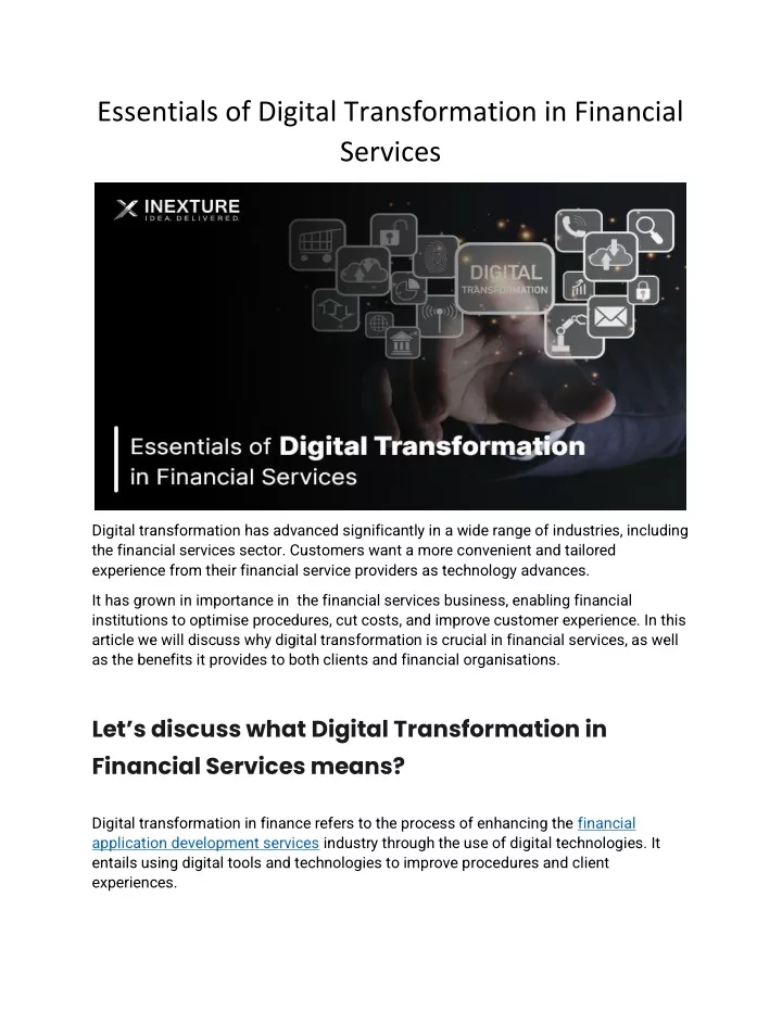 essentials of digital transformation in financial