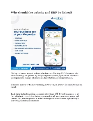 why should the website and erp be linked