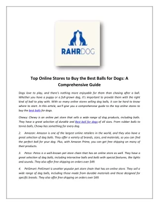 Buy Rahrdog Ball | Dog Ball Saves Lives | Rahrdog