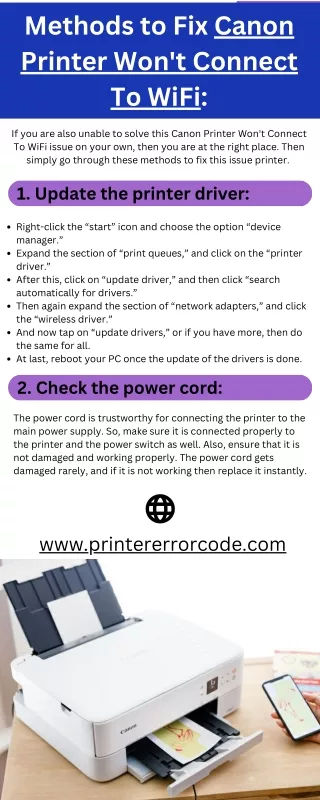 Canon Printer Won't Connect to WiFi - Fix It Now!