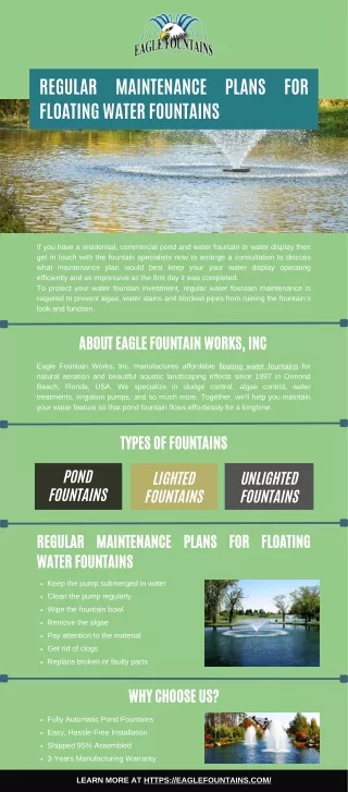 regular maintenance plans for floating water