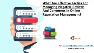 What are effective tactics for managing negative reviews and comments in online reputation management