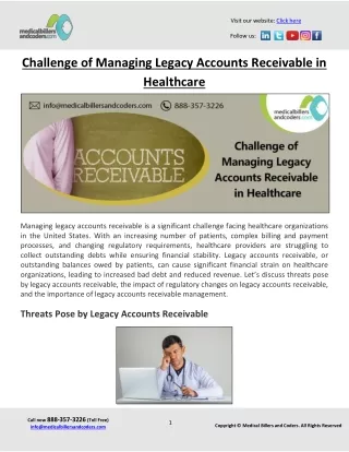 Challenge of Managing Legacy Accounts Receivable in Healthcare