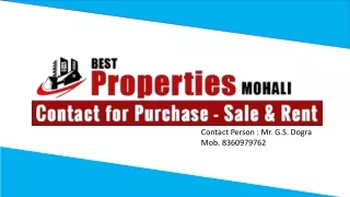 Commercial Properties for Sale in Mohali | Best Properties Mohali