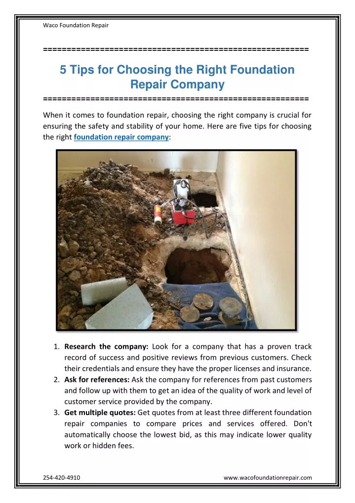 waco foundation repair