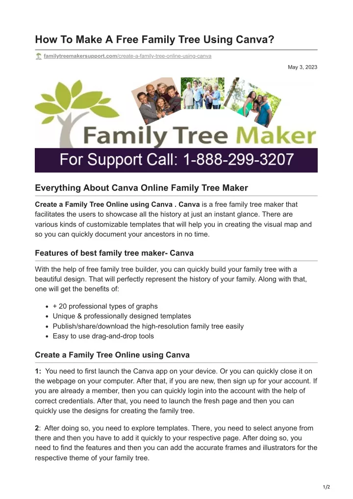 how to make a free family tree using canva