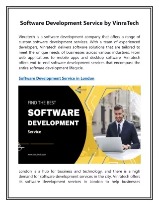 Software Development Service by Vinratech