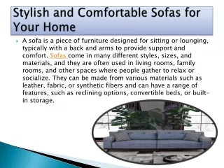 stylish and comfortable sofas for your home