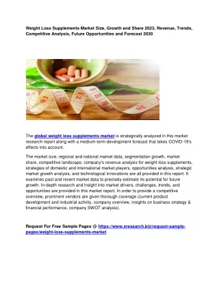 weight loss supplements market size growth