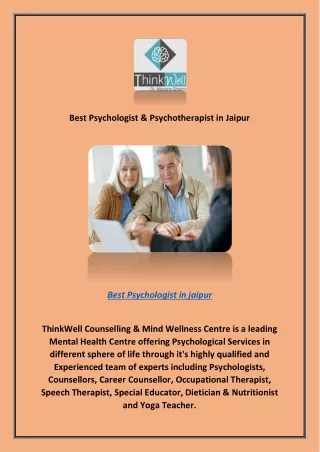 Best Psychologist & Psychotherapist in Jaipur