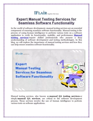 expert manual testing services for expert manual