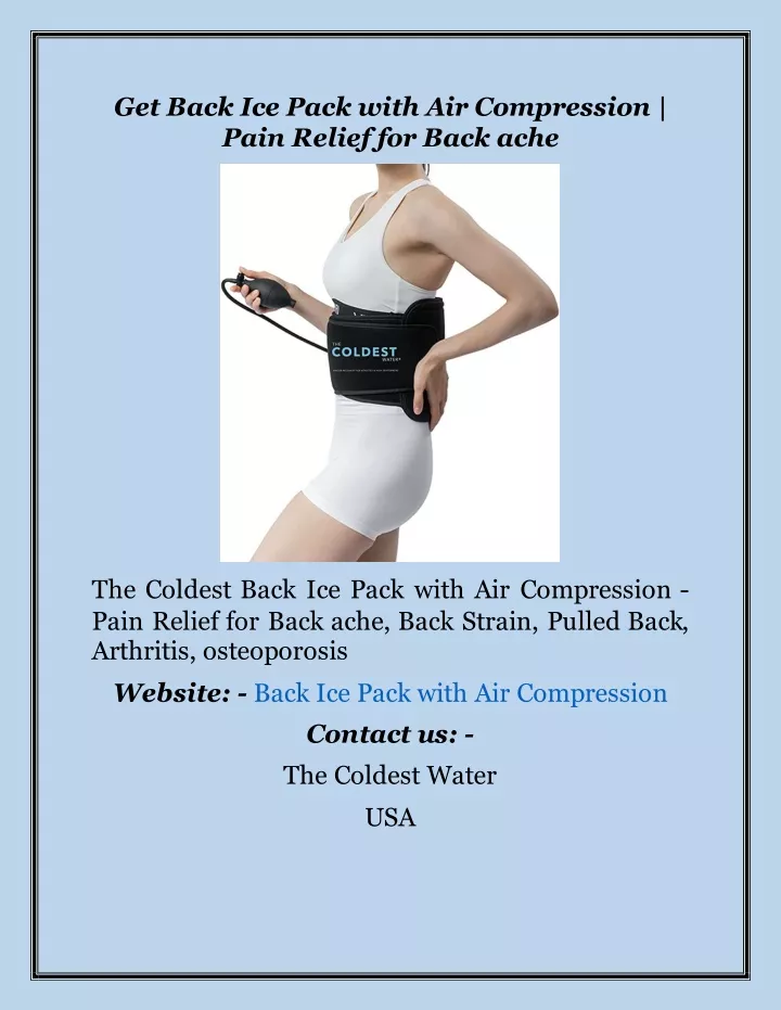 get back ice pack with air compression pain