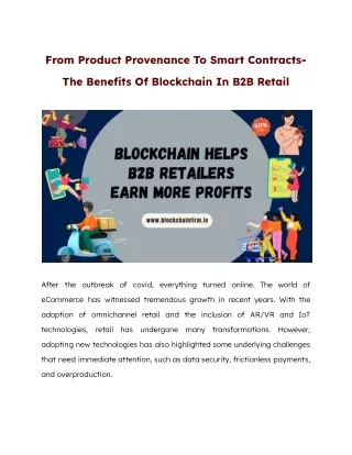 Benefits of Blockchain for B2B Retailers-  Blockchain Firm