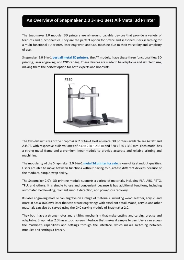 an overview of snapmaker 2 0 3 in 1 best