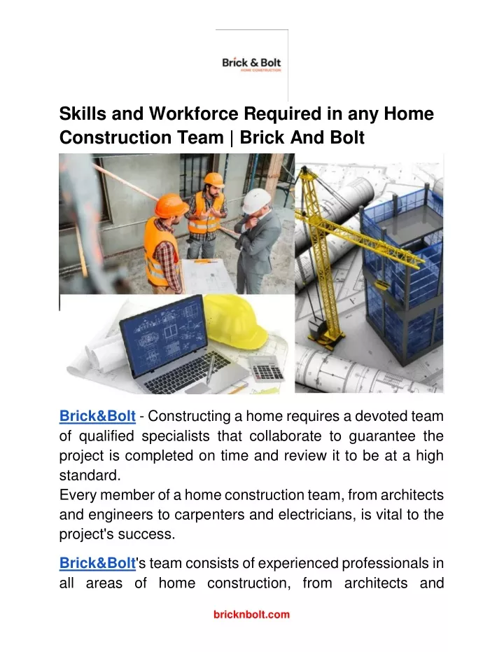 skills and workforce required in any home