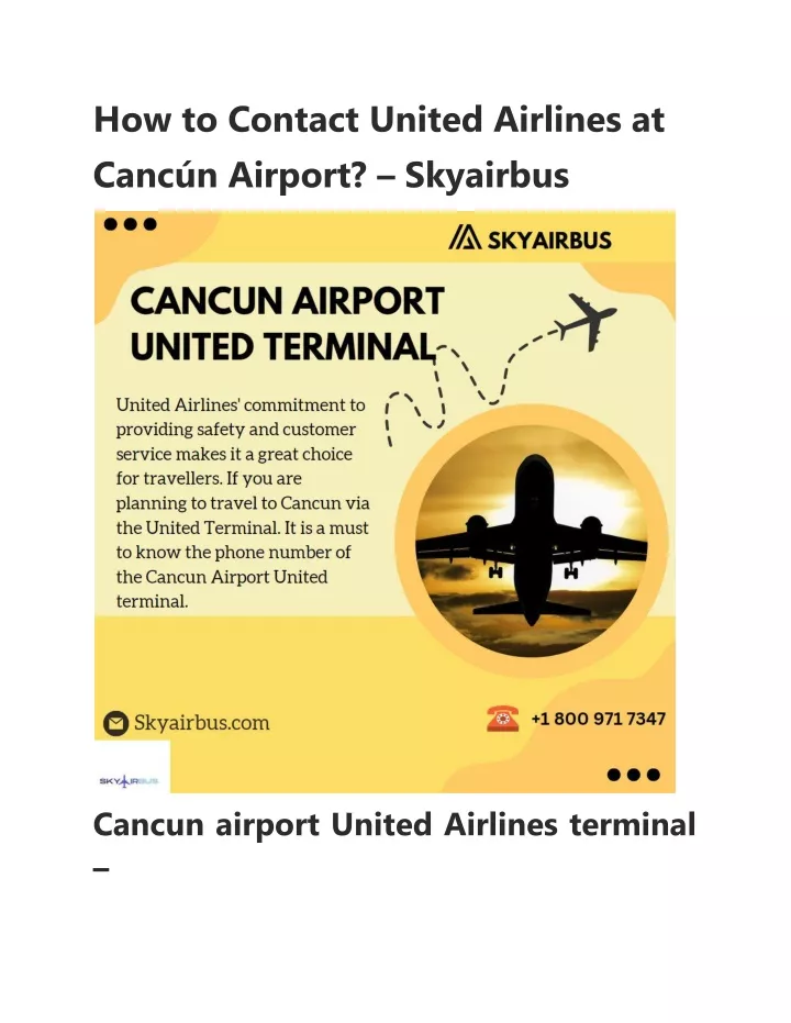 how to contact united airlines at canc n airport