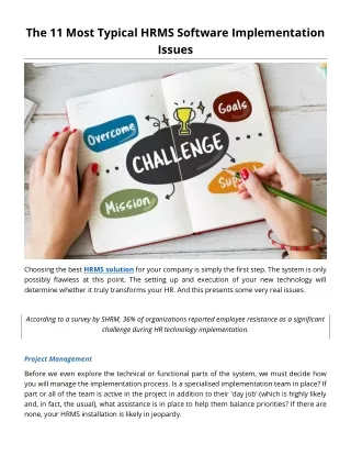 the 11 most typical hrms software implementation