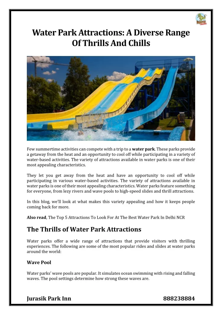 water park attractions a diverse range of thrills