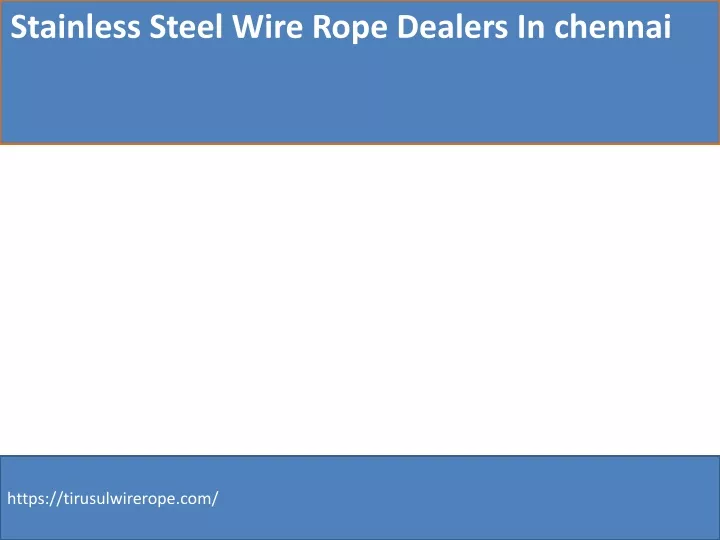 stainless steel wire rope dealers in chennai