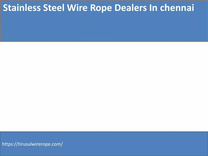 stainless steel wire rope dealers in chennai