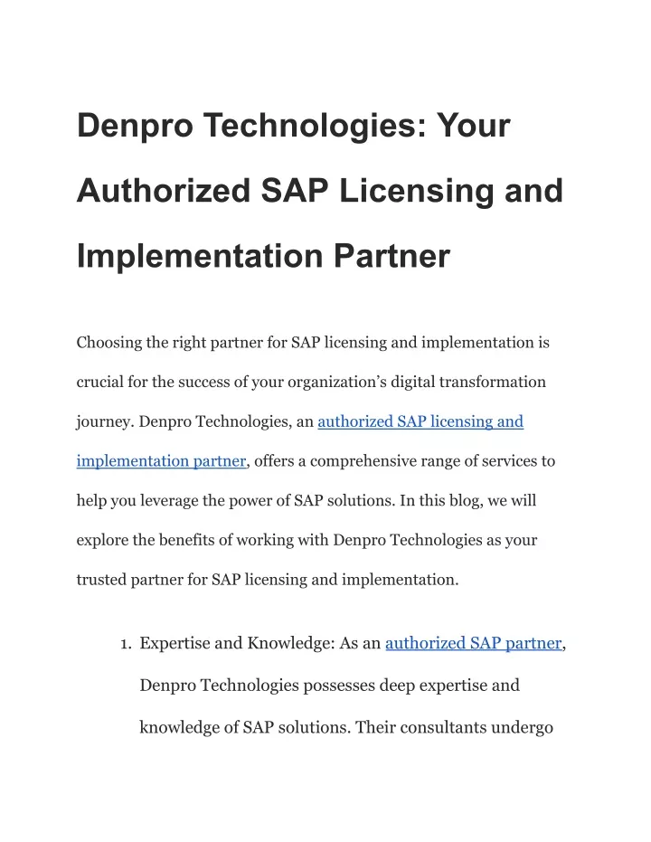 denpro technologies your