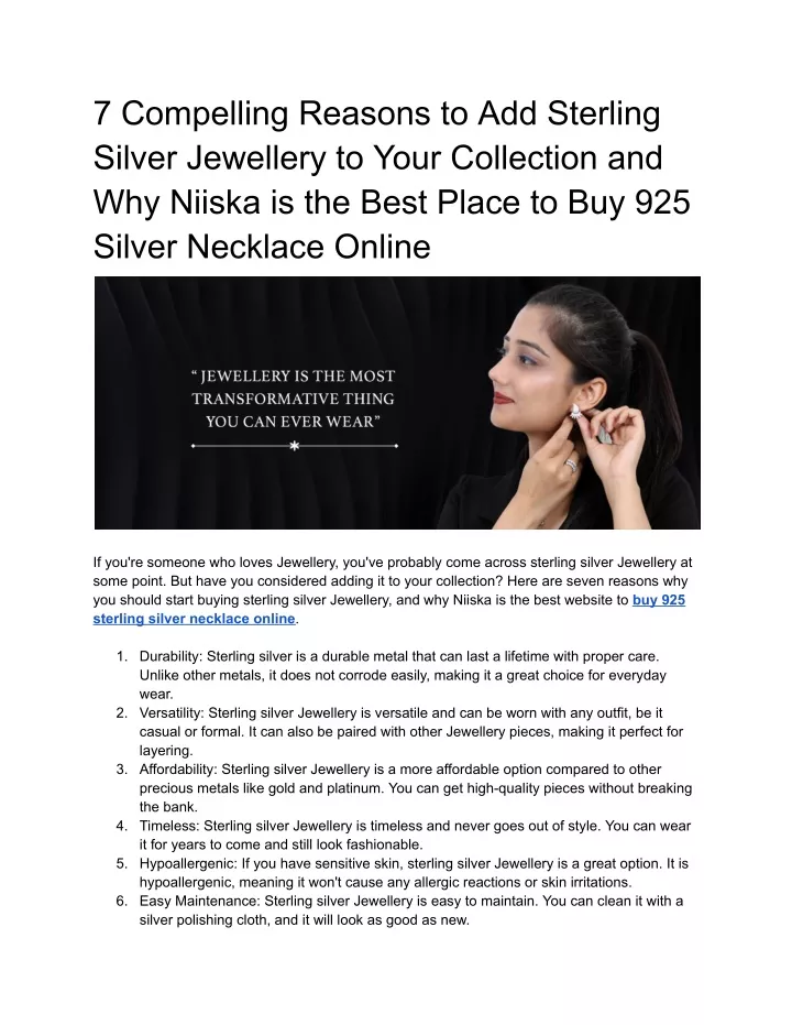 7 compelling reasons to add sterling silver