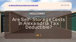 Are Self-Storage Costs In Alexandria Tax Deductible?