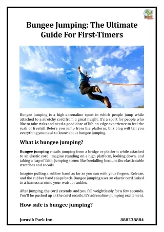 bungee jumping the ultimate guide for first timers