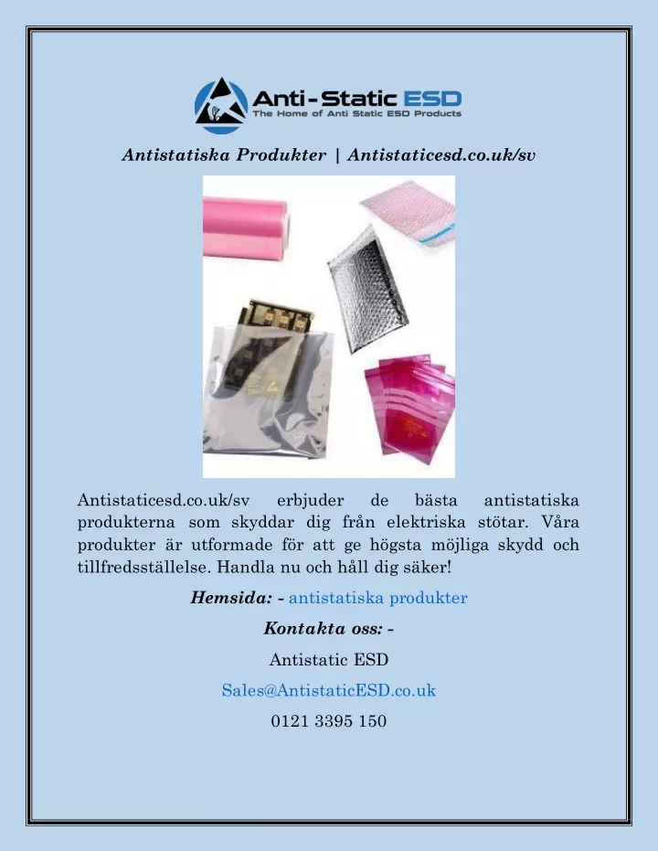 antistatiska produkter antistaticesd co uk sv