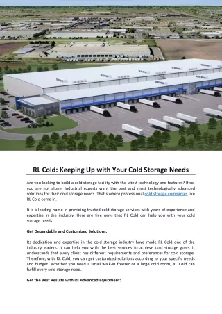 RL Cold: Keeping Up with Your Cold Storage Needs